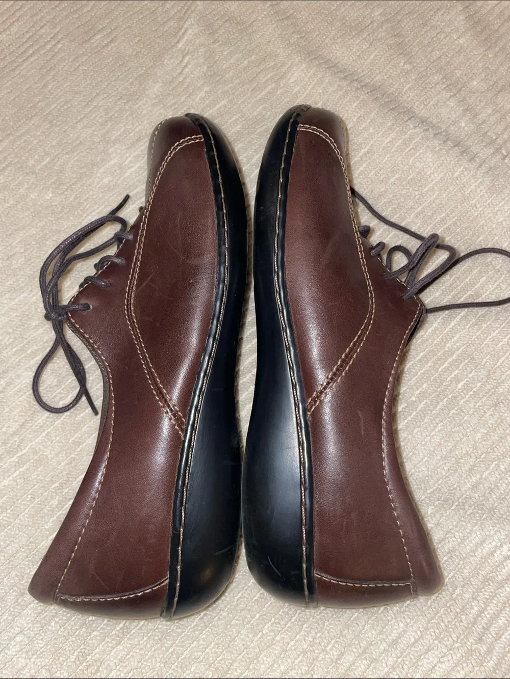 Clark's Bendables Womens Leather Business Casual Oxford Loafer, Brown size 8 1/2